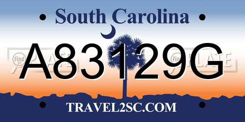 A83129G South Carolina License Plate