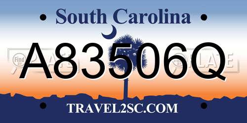 A83506Q South Carolina License Plate