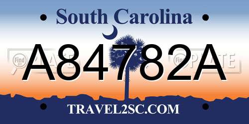 A84782A South Carolina License Plate