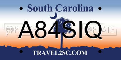 A84SIQ South Carolina License Plate