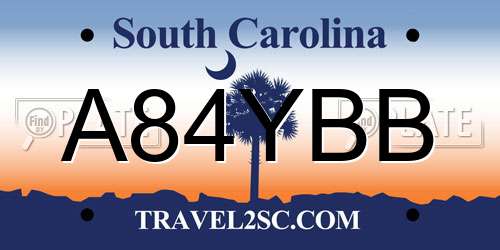 A84YBB South Carolina License Plate