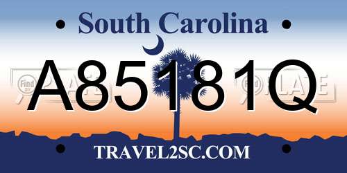 A85181Q South Carolina License Plate