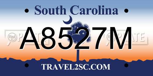 A8527M South Carolina License Plate