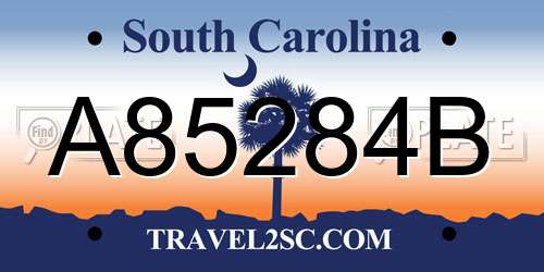 A85284B South Carolina License Plate