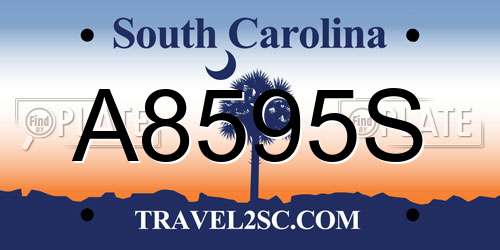 A8595S South Carolina License Plate