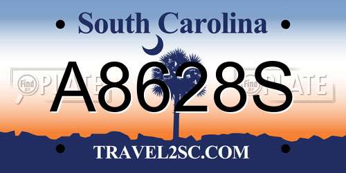 A8628S South Carolina License Plate