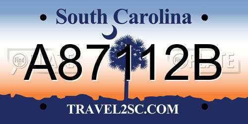 A87112B South Carolina License Plate