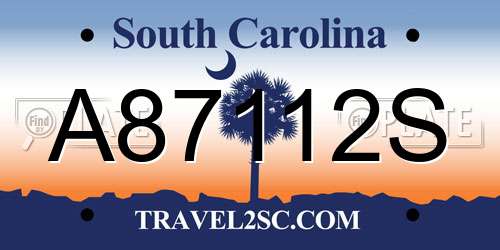 A87112S South Carolina License Plate