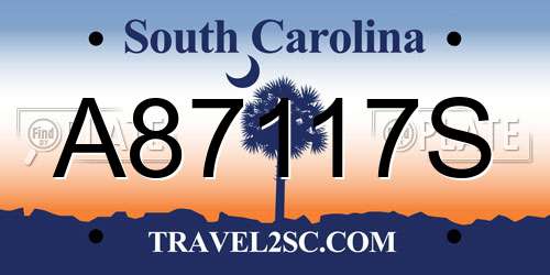 A87117S South Carolina License Plate