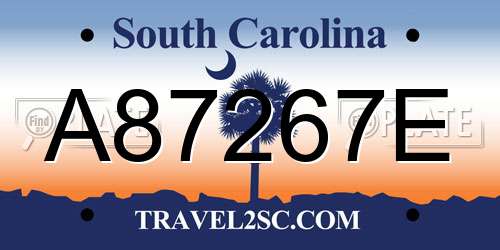A87267E South Carolina License Plate