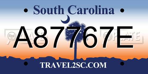 A87767E South Carolina License Plate