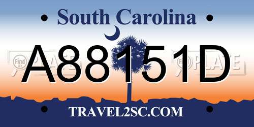 A88151D South Carolina License Plate