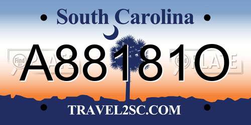 A88181O South Carolina License Plate