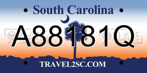 A88181Q South Carolina License Plate