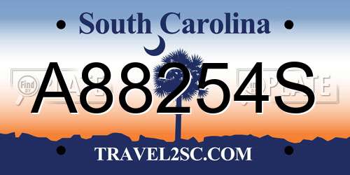 A88254S South Carolina License Plate