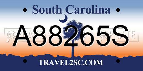 A88265S South Carolina License Plate