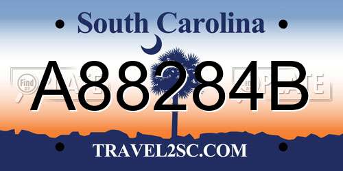 A88284B South Carolina License Plate