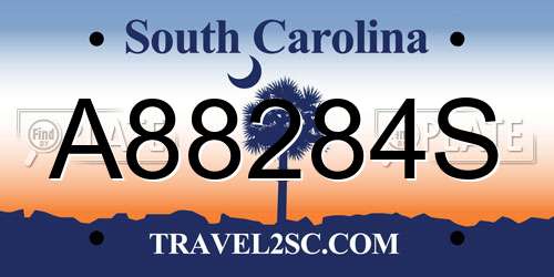 A88284S South Carolina License Plate