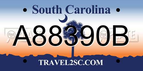A88390B South Carolina License Plate