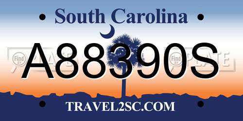 A88390S South Carolina License Plate