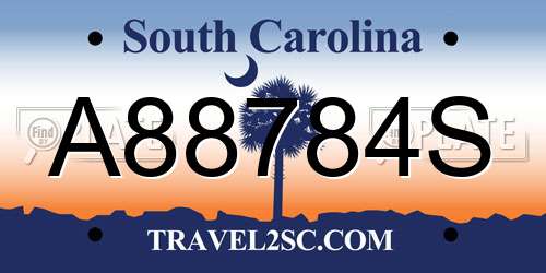 A88784S South Carolina License Plate