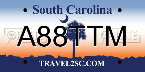 A88TTM South Carolina License Plate