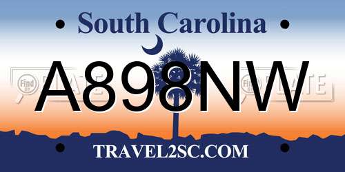 A898NW South Carolina License Plate