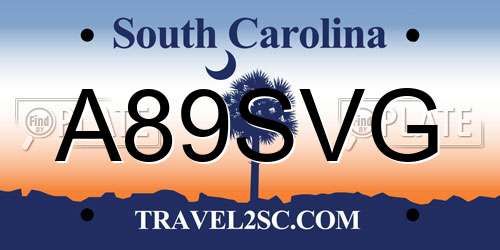 A89SVG South Carolina License Plate