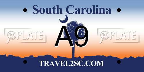 A9 South Carolina License Plate