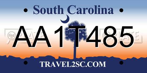 AA1T485 South Carolina License Plate