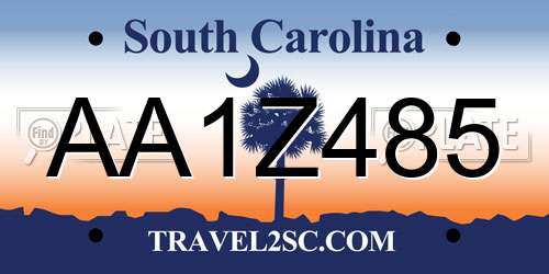 AA1Z485 South Carolina License Plate