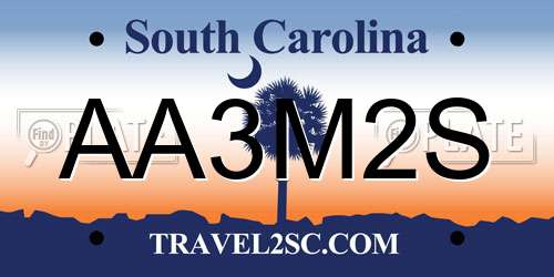 AA3M2S South Carolina License Plate