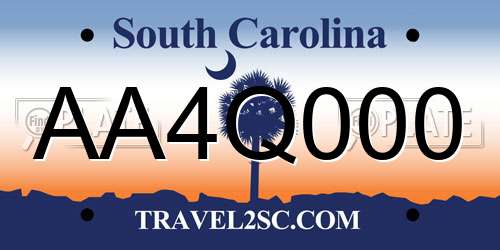 AA4Q000 South Carolina License Plate