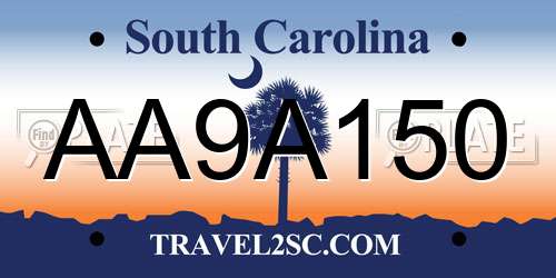 AA9A150 South Carolina License Plate