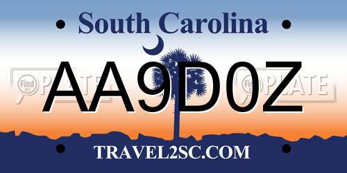AA9D0Z South Carolina License Plate