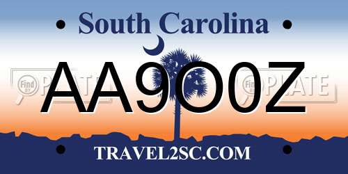 AA9O0Z South Carolina License Plate