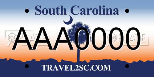 AAA0000 South Carolina License Plate