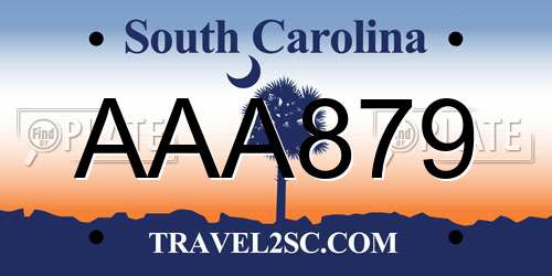 AAA879 South Carolina License Plate