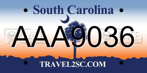 AAA9036 South Carolina License Plate