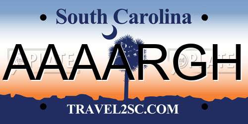 AAAARGH South Carolina License Plate