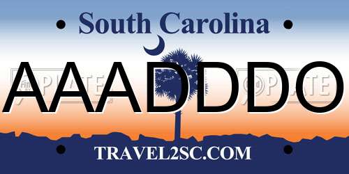 AAADDDO South Carolina License Plate