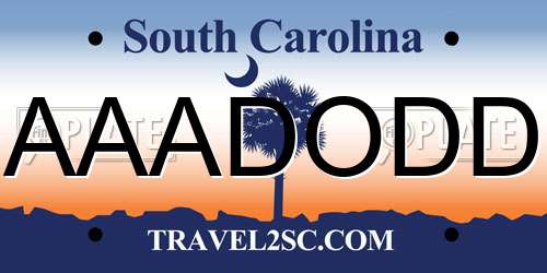 AAADODD South Carolina License Plate