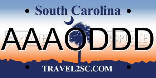 AAAODDD South Carolina License Plate