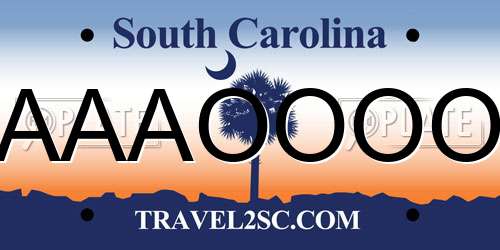 AAAOOOO South Carolina License Plate