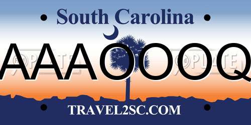 AAAOOOQ South Carolina License Plate