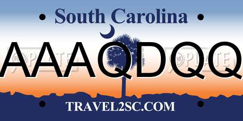 AAAQDQQ South Carolina License Plate