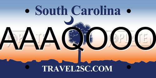 AAAQOOO South Carolina License Plate
