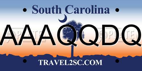 AAAQQDQ South Carolina License Plate