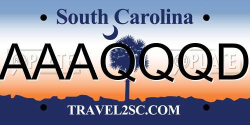 AAAQQQD South Carolina License Plate