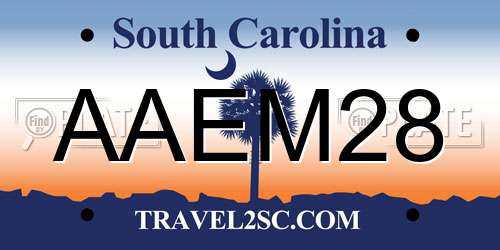 AAEM28 South Carolina License Plate